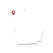 Outline of Georgia with a red location pin marking the northwest region of the state.